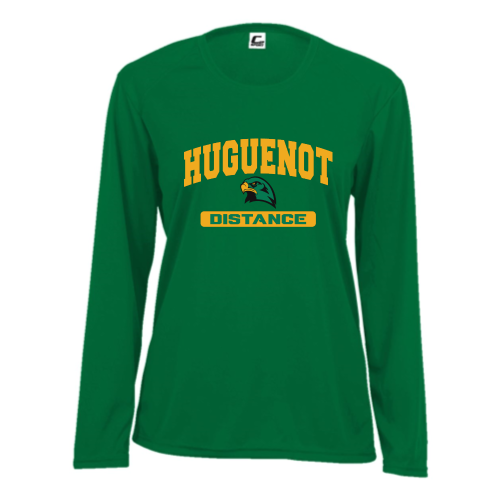 Huguenot Track and Field Distance - Ladies LS Performance Tee