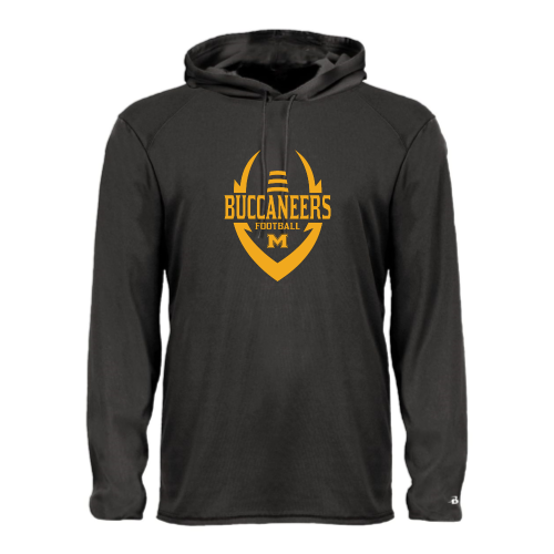 Load image into Gallery viewer, Milford Buccaneers - Adult LS Performance Tee with Hood
