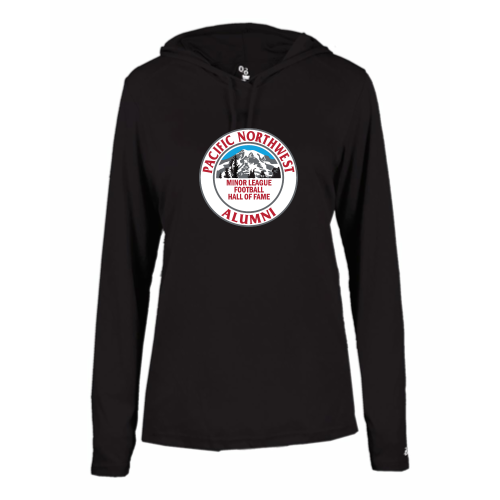 Pacific NW Football - Ladies LS Performance Tee with Hood