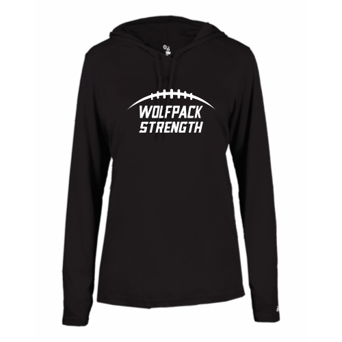 Load image into Gallery viewer, Lincoln HS - Ladies LS Performance Tee with Hood
