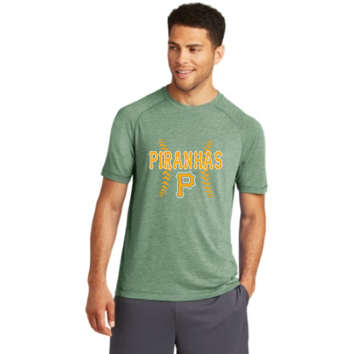 Load image into Gallery viewer, Pratt Piranhas - Sport-Tek PosiCharge Tri-Blend Wicking Raglan Tee
