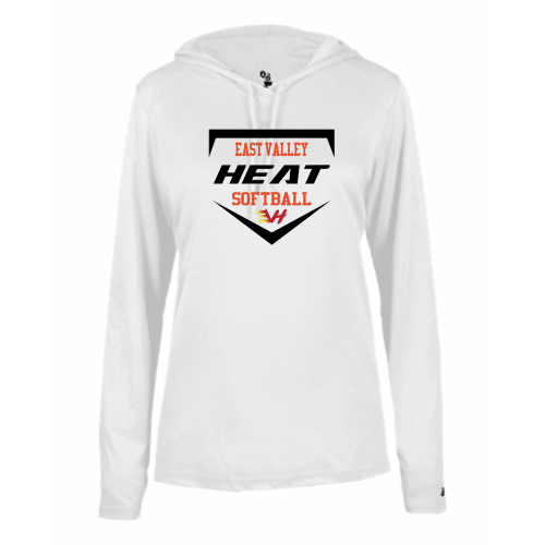 East Valley Heat Club Softball - Ladies LS Performance Tee with Hood