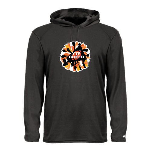 Load image into Gallery viewer, YTF Cheer - Adult LS Performance Tee with Hood
