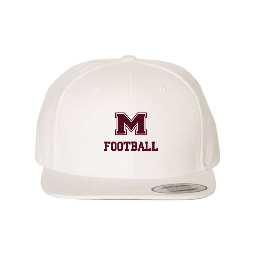 Milford Football - White - Premium Flat Bill Snapback