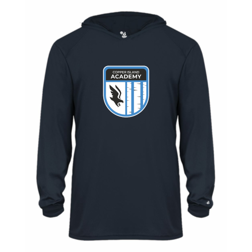 Copper Island Academy - Youth LS Performance Tee with Hood