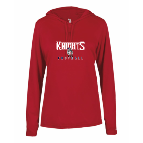 FCS Knights - Ladies LS Performance Tee with Hood