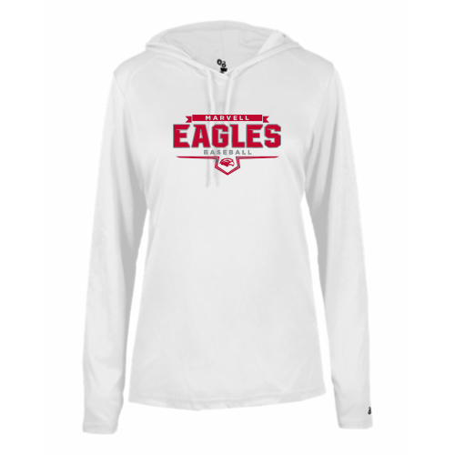 Marvell Eagles - Ladies LS Performance Tee with Hood