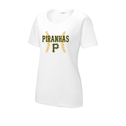 Pratt Piranhas - Sport-Tek Ladies PosiCharge Tri-Blend Wicking Scoop Neck Raglan Tee