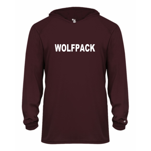 Load image into Gallery viewer, Lincoln Wolfpack - Youth LS Performance Tee with Hood
