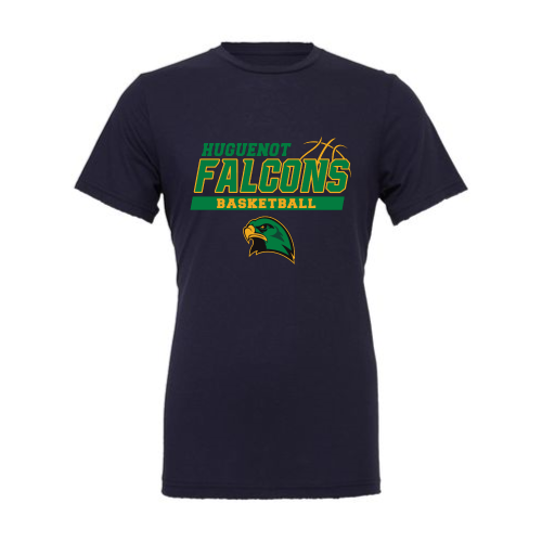 Huguenot Basketball - Canvas Adult Short Sleeve Cotton Tee