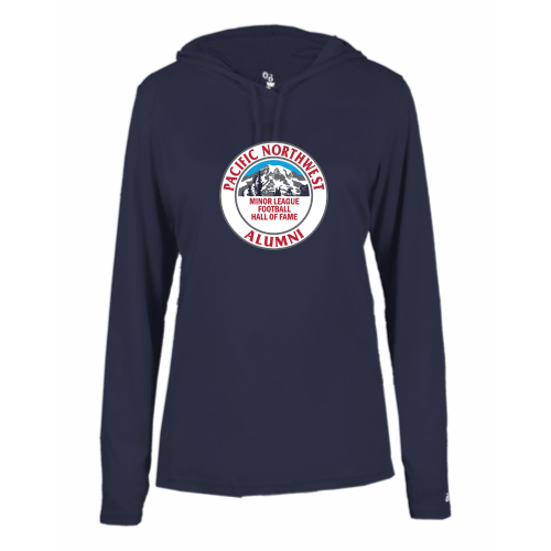 Pacific NW Football - Ladies LS Performance Tee with Hood