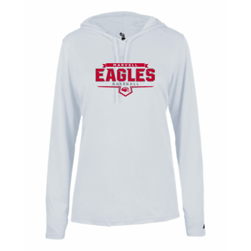 Marvell Eagles - Ladies LS Performance Tee with Hood
