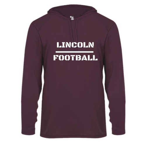 Lincoln Football - Adult LS Performance Tee with Hood