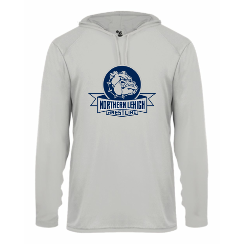 Load image into Gallery viewer, Northern Lehigh Wrestling Bulldog - Adult LS Performance Tee with Hood

