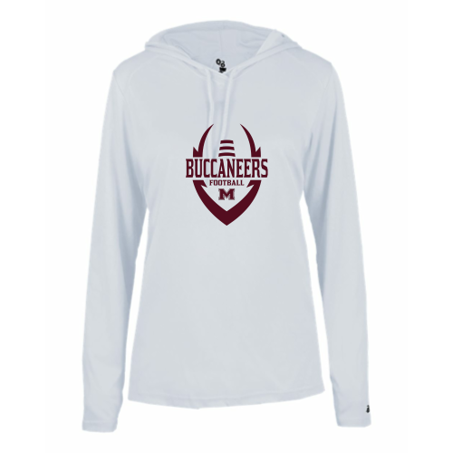 Milford Buccaneers - Ladies LS Performance Tee with Hood