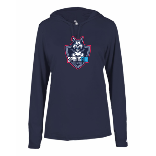Spring Run - Ladies LS Performance Tee with Hood