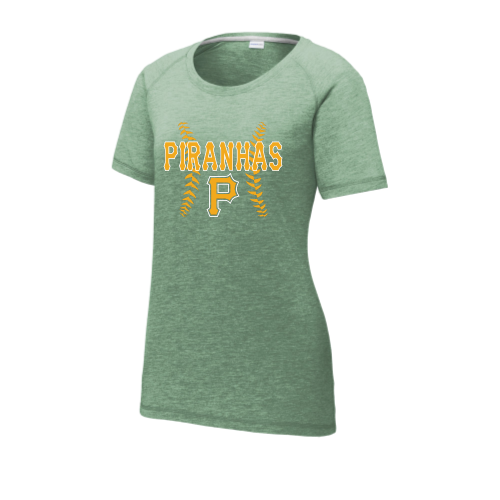Pratt Piranhas - Sport-Tek Ladies PosiCharge Tri-Blend Wicking Scoop Neck Raglan Tee
