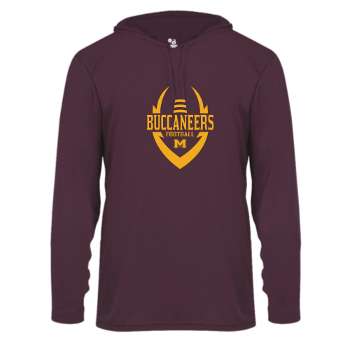 Load image into Gallery viewer, Milford Buccaneers - Adult LS Performance Tee with Hood

