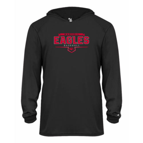 Load image into Gallery viewer, Marvell Eagles - Youth LS Performance Tee with Hood
