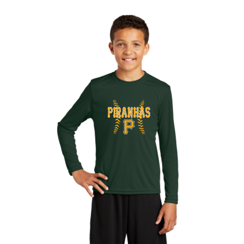 Load image into Gallery viewer, Pratt Piranhas - Sport-Tek Youth Long Sleeve Competitor Tee
