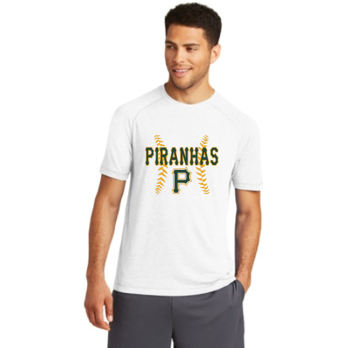 Load image into Gallery viewer, Pratt Piranhas - Sport-Tek PosiCharge Tri-Blend Wicking Raglan Tee
