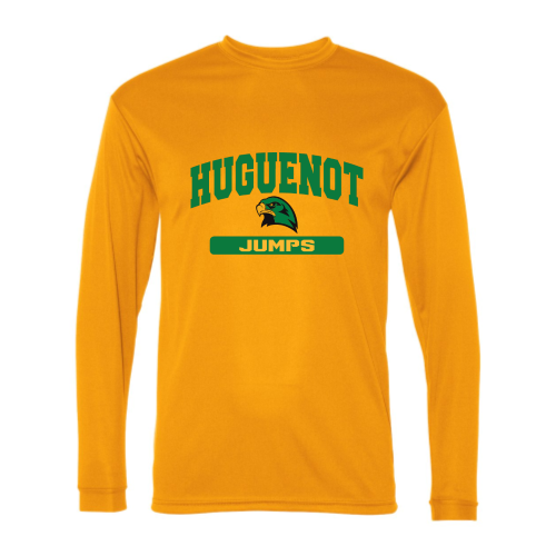 Load image into Gallery viewer, Huguenot Track and Field Jumps - Adult LS Performance Tee
