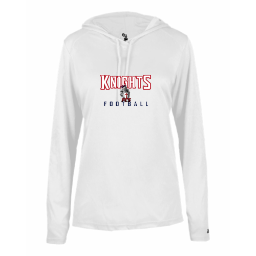 Load image into Gallery viewer, FCS Knights - Ladies LS Performance Tee with Hood
