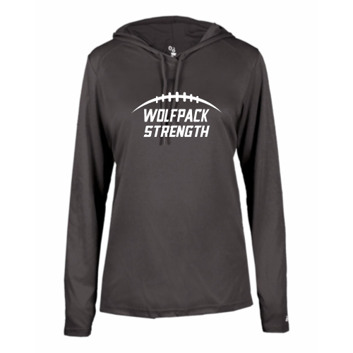 Load image into Gallery viewer, Lincoln HS - Ladies LS Performance Tee with Hood
