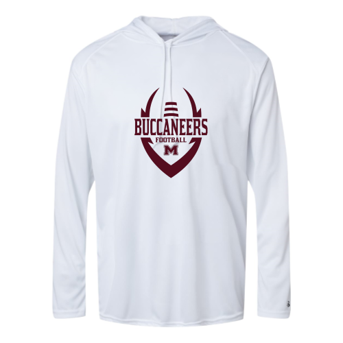 Milford Buccaneers - Adult LS Performance Tee with Hood