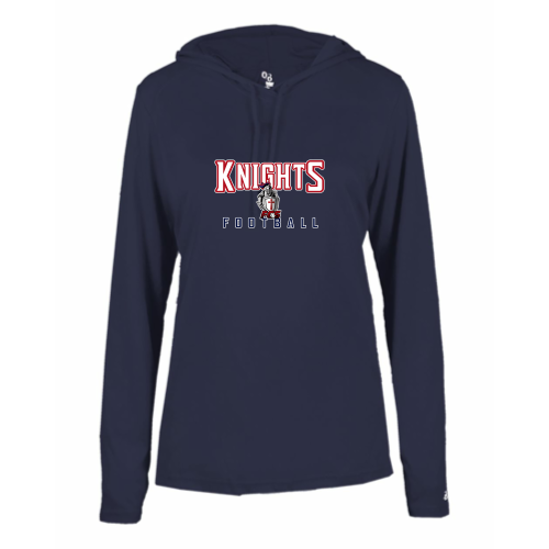 Load image into Gallery viewer, FCS Knights - Ladies LS Performance Tee with Hood
