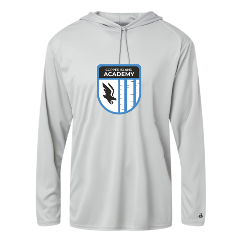 Load image into Gallery viewer, Copper Island Academy - Adult LS Performance Tee with Hood
