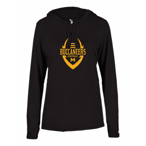 Load image into Gallery viewer, Milford Buccaneers - Ladies LS Performance Tee with Hood

