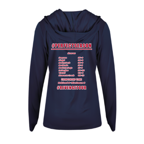 Oakland Middle School - Ladies LS Performance Tee with Hood