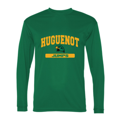 Load image into Gallery viewer, Huguenot Track and Field Jumps - Adult LS Performance Tee
