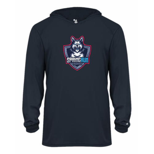 Load image into Gallery viewer, Spring Run - Youth LS Performance Tee with Hood
