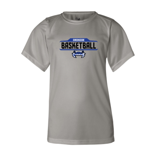 Creekside Cobra Basketball Silver - Youth B-Core SS Performance Tee