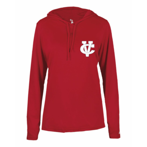 Load image into Gallery viewer, Coosa Valley Softball - Ladies LS Performance Tee with Hood
