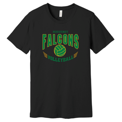 Huguenot Volleyball - Canvas Adult Short Sleeve Cotton Tee
