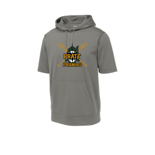 Pratt Piranhas - Sport-Tek Sport-Wick Fleece Short Sleeve Hooded Pullover