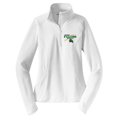 Huguenot Baseball - White - Ladies Sport Wicking 1-4 Zip Pullover