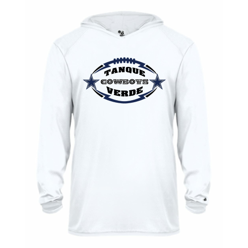Load image into Gallery viewer, Tanque Verde Cowboys - Youth LS Performance Tee with Hood
