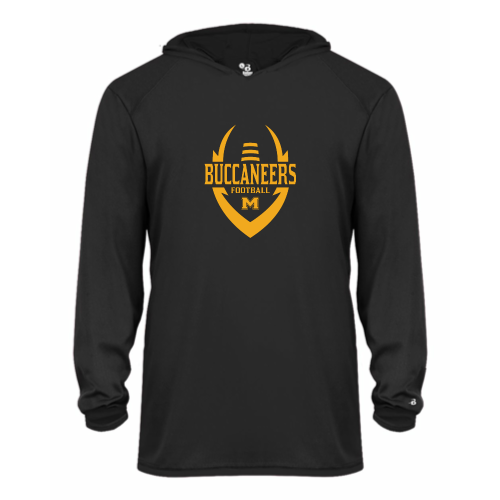 Load image into Gallery viewer, Milford Buccaneers - Youth LS Performance Tee with Hood
