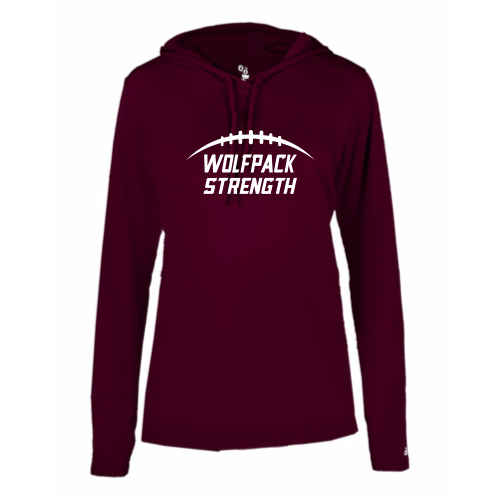 Load image into Gallery viewer, Lincoln HS - Ladies LS Performance Tee with Hood
