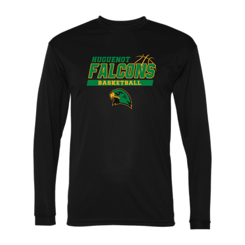Huguenot Basketball - Adult LS Performance Tee