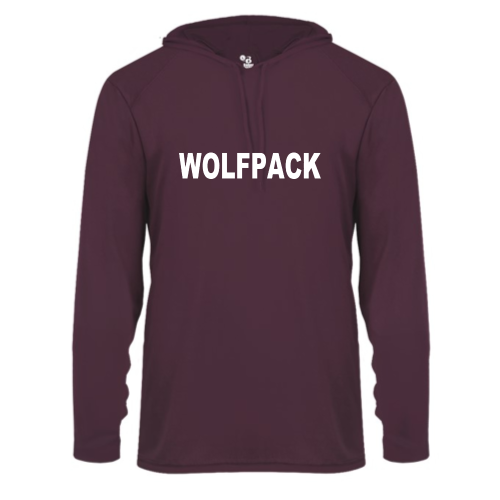 Load image into Gallery viewer, Lincoln Wolfpack - Adult LS Performance Tee with Hood

