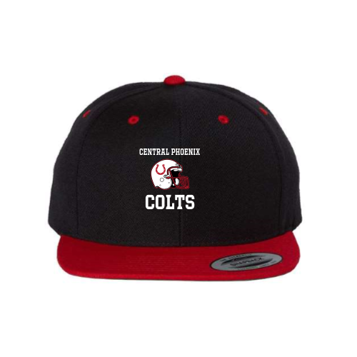 Central Phoenix Colts YFB - Premium Flat Bill Snapback - Black/Red