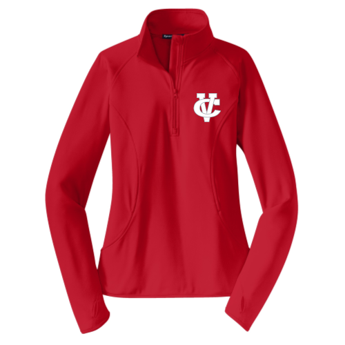 Coosa Valley Softball - Red - Ladies Sport Wicking 1-4 Zip Pullover
