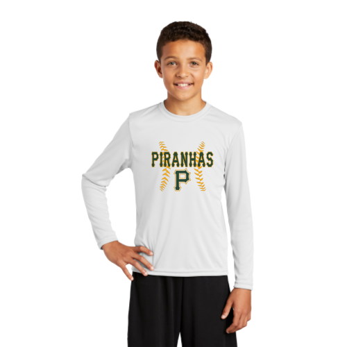 Load image into Gallery viewer, Pratt Piranhas - Sport-Tek Youth Long Sleeve Competitor Tee
