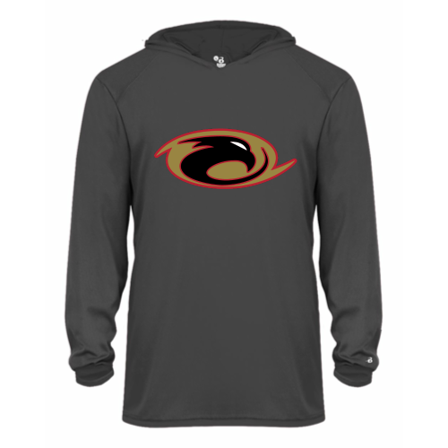 Load image into Gallery viewer, Thunderhawks Softball - Youth LS Performance Tee with Hood
