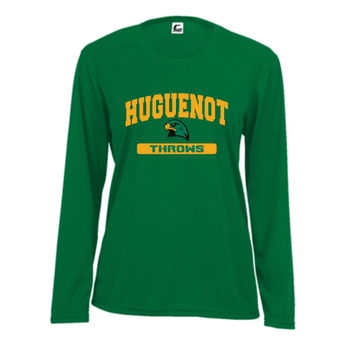 Huguenot Track and Field Throws - Ladies LS Performance Tee